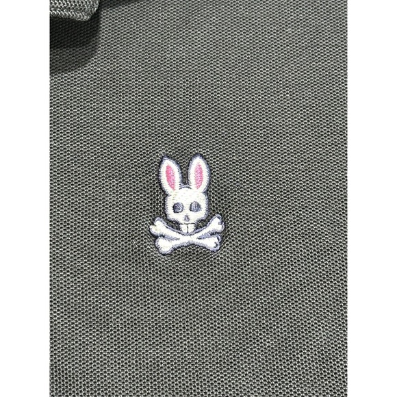 Psycho Bunny Polo Shirt Women's Size 3 Black Short Sleeve 2 Button Collar EUC - Picture 2 of 7